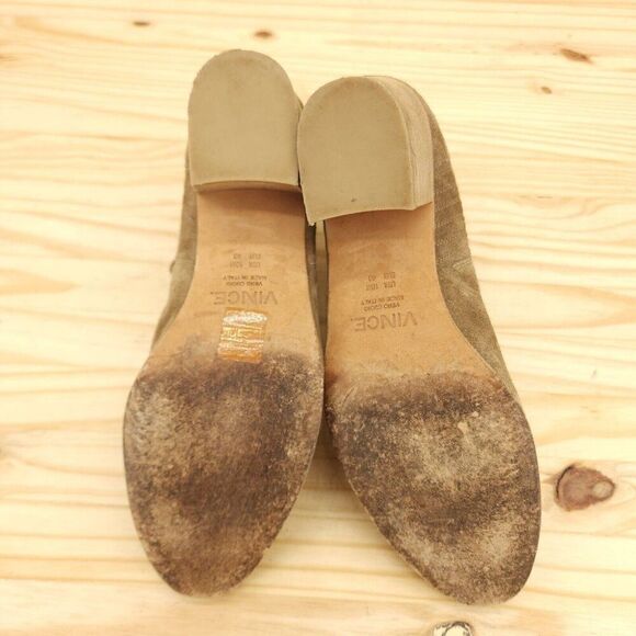 Vince. Women's Ankle Boots Sz 10 Brown Suede Stacked Heel Western Boho Booties - Picture 7 of 10